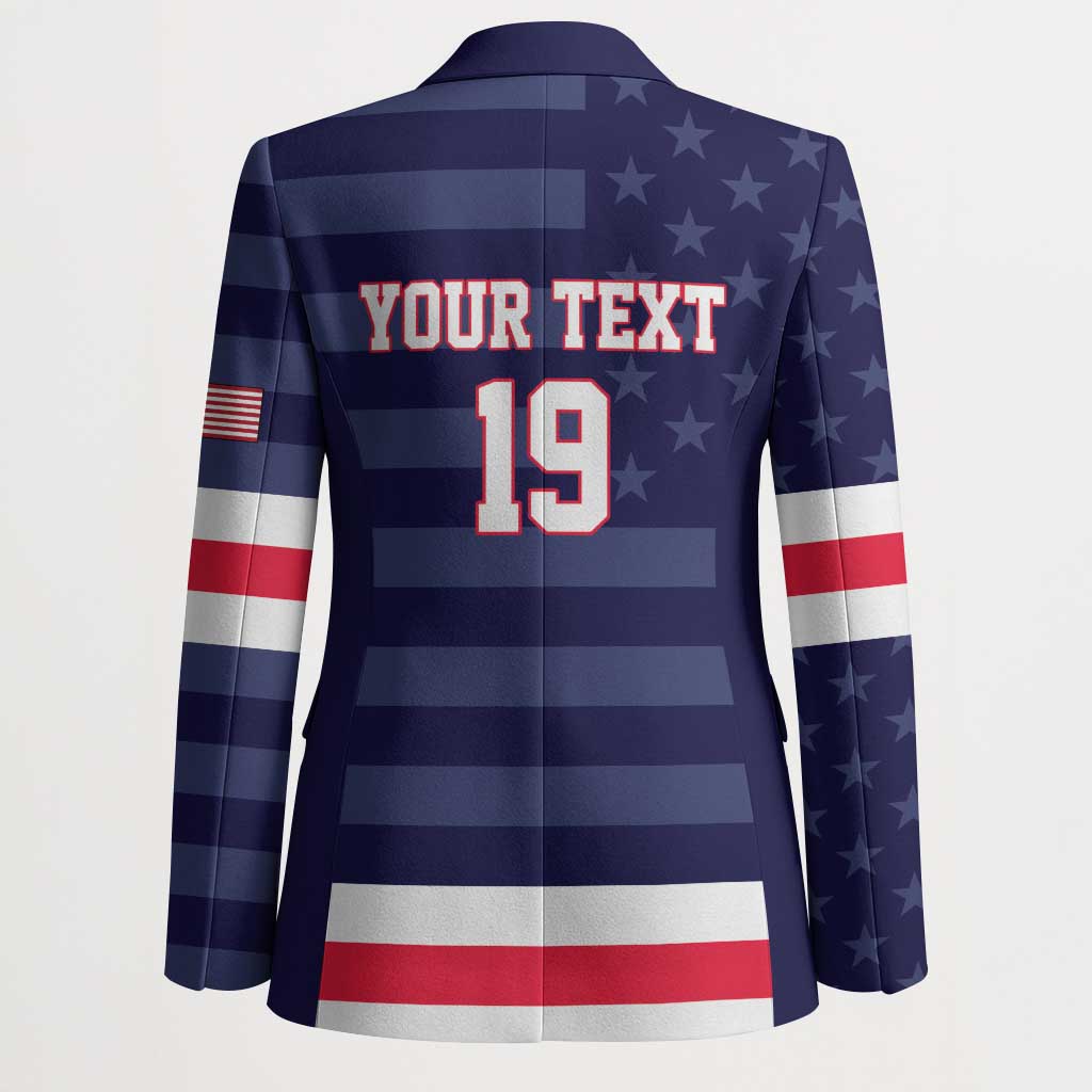 Custom USA Ice Hockey Blazer United States Eagle Mascot Style