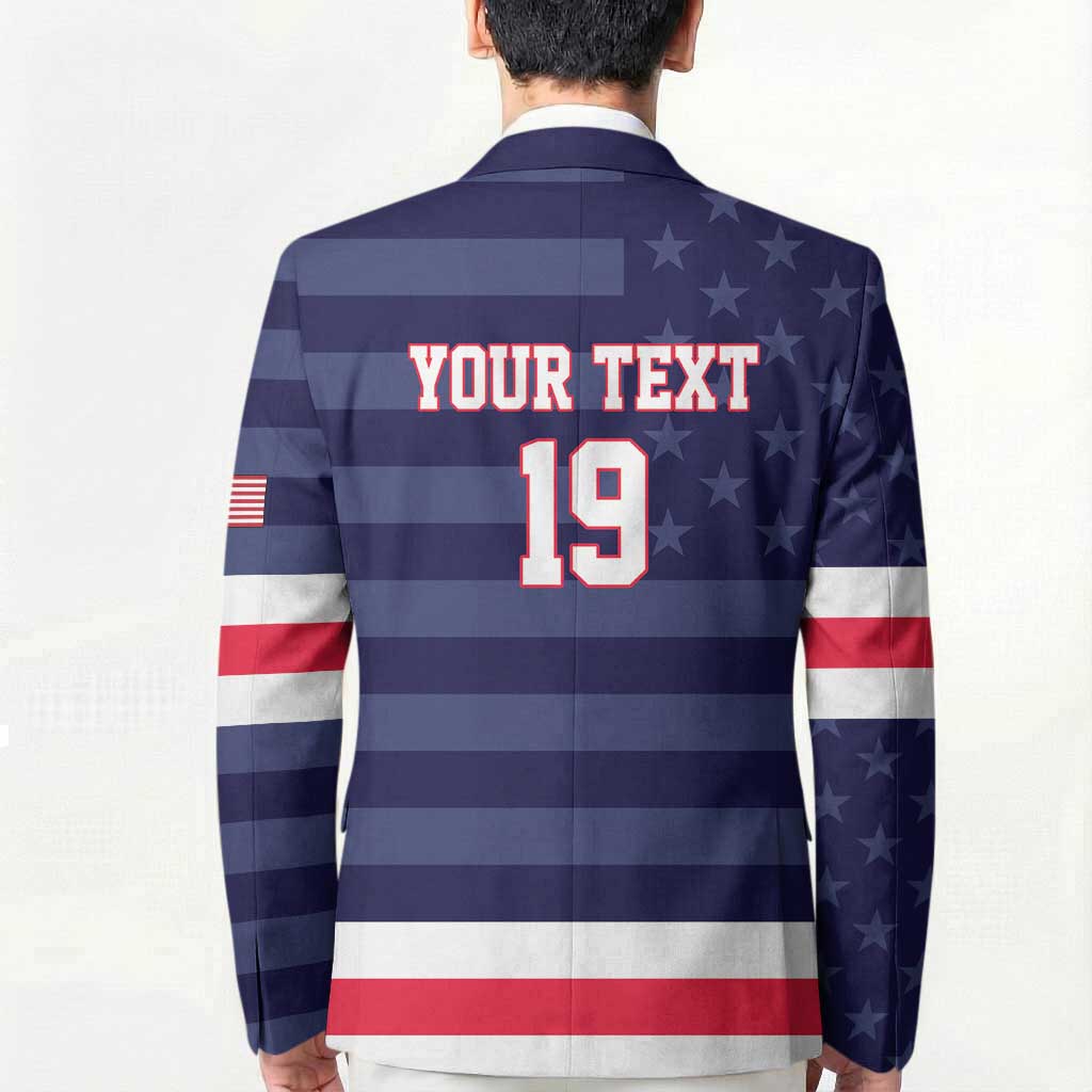 Custom USA Ice Hockey Blazer United States Eagle Mascot Style