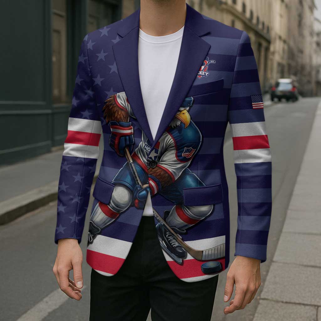 Custom USA Ice Hockey Blazer United States Eagle Mascot Style