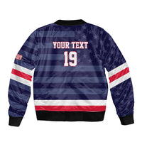 Custom USA Ice Hockey Bomber Jacket United States Eagle Mascot Style