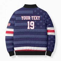Custom USA Ice Hockey Bomber Puffer Jacket United States Eagle Mascot Style