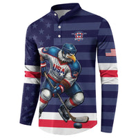 Custom USA Ice Hockey Button Sweatshirt United States Eagle Mascot Style