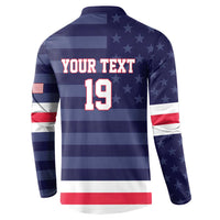 Custom USA Ice Hockey Button Sweatshirt United States Eagle Mascot Style