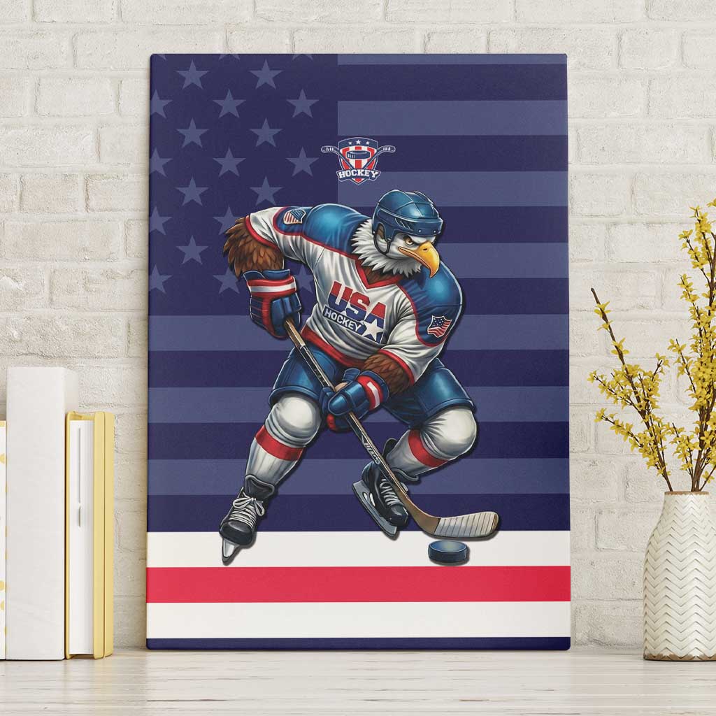 USA Ice Hockey Canvas Wall Art United States Eagle Mascot Style
