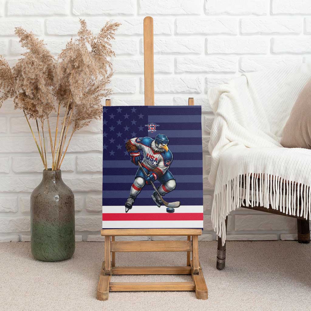USA Ice Hockey Canvas Wall Art United States Eagle Mascot Style