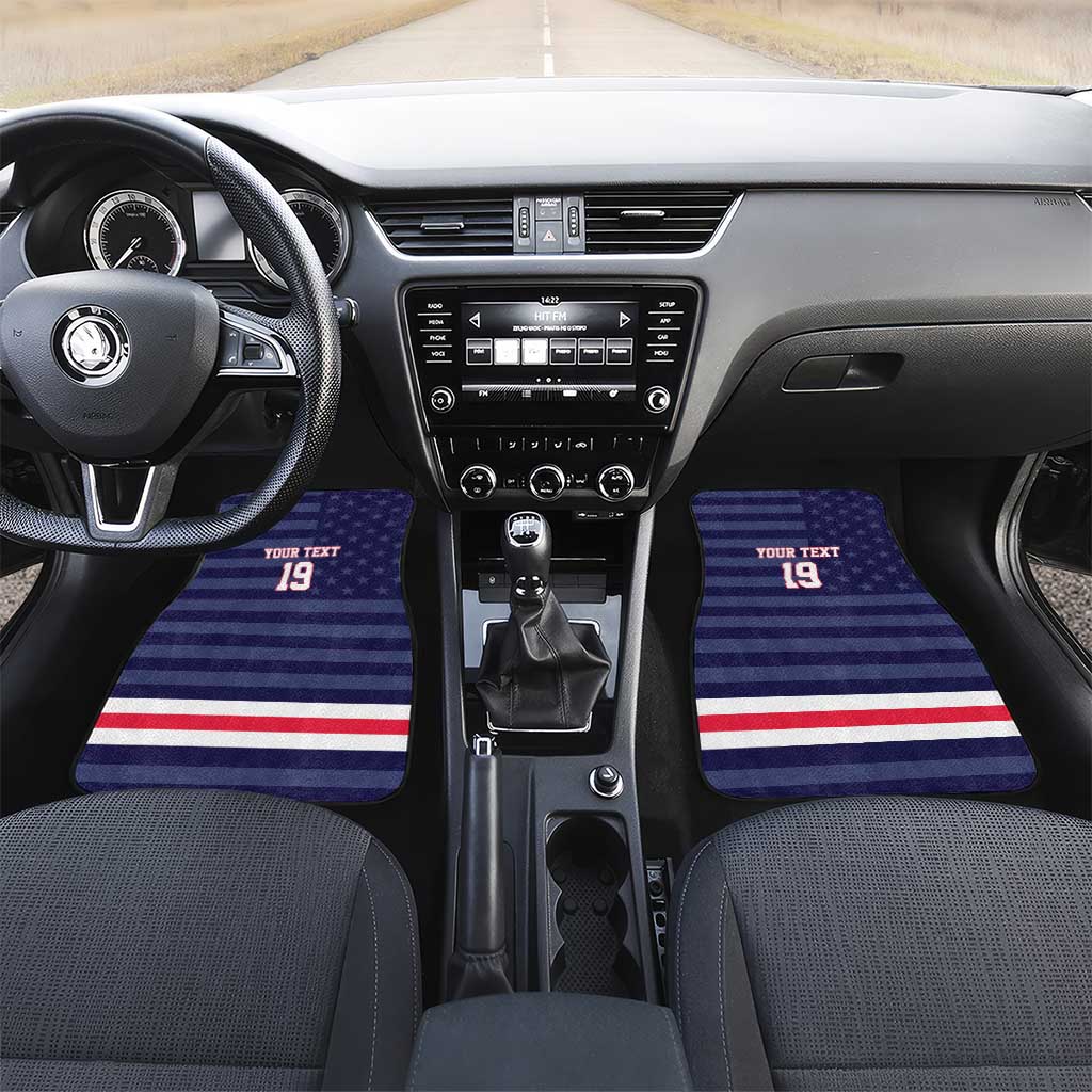 Custom USA Ice Hockey Car Mats United States Eagle Mascot Style