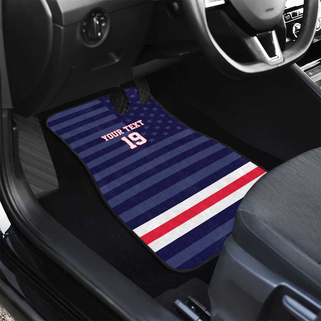 Custom USA Ice Hockey Car Mats United States Eagle Mascot Style