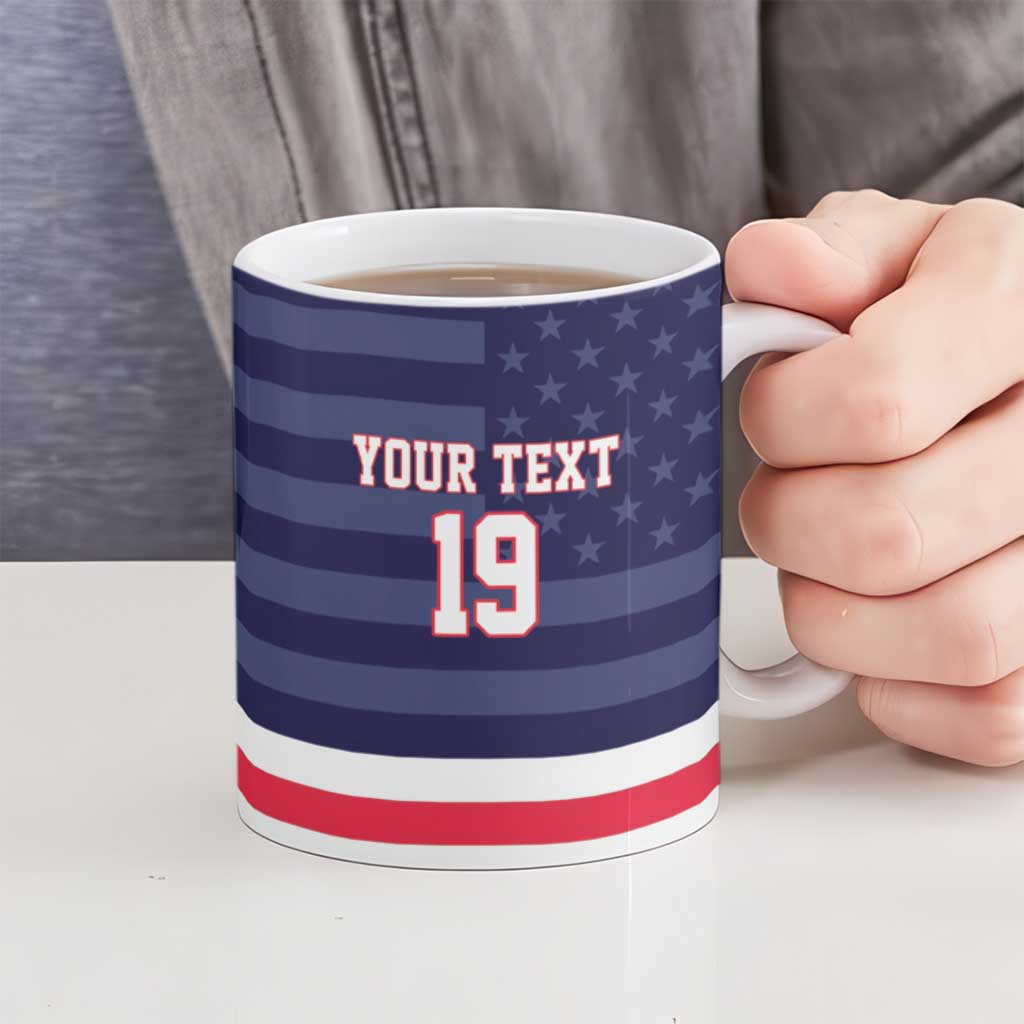 Custom USA Ice Hockey Ceramic Mug United States Eagle Mascot Style