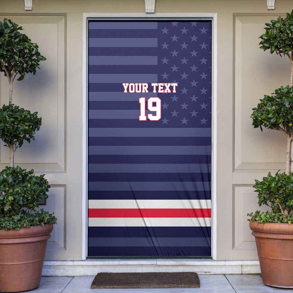 Custom USA Ice Hockey Door Cover United States Eagle Mascot Style
