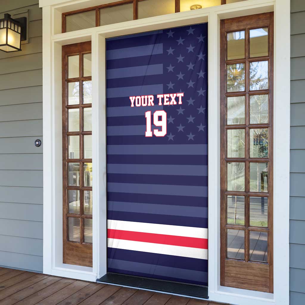 Custom USA Ice Hockey Door Cover United States Eagle Mascot Style