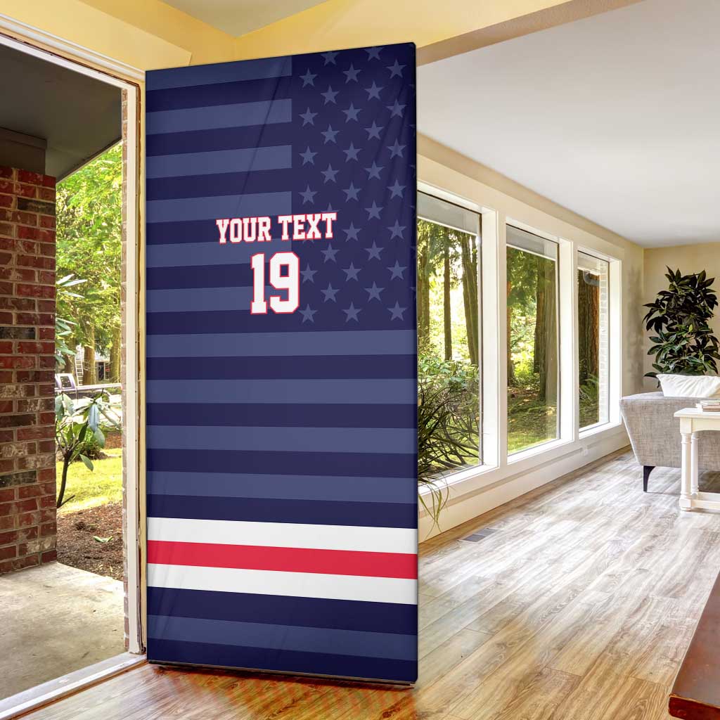 Custom USA Ice Hockey Door Cover United States Eagle Mascot Style