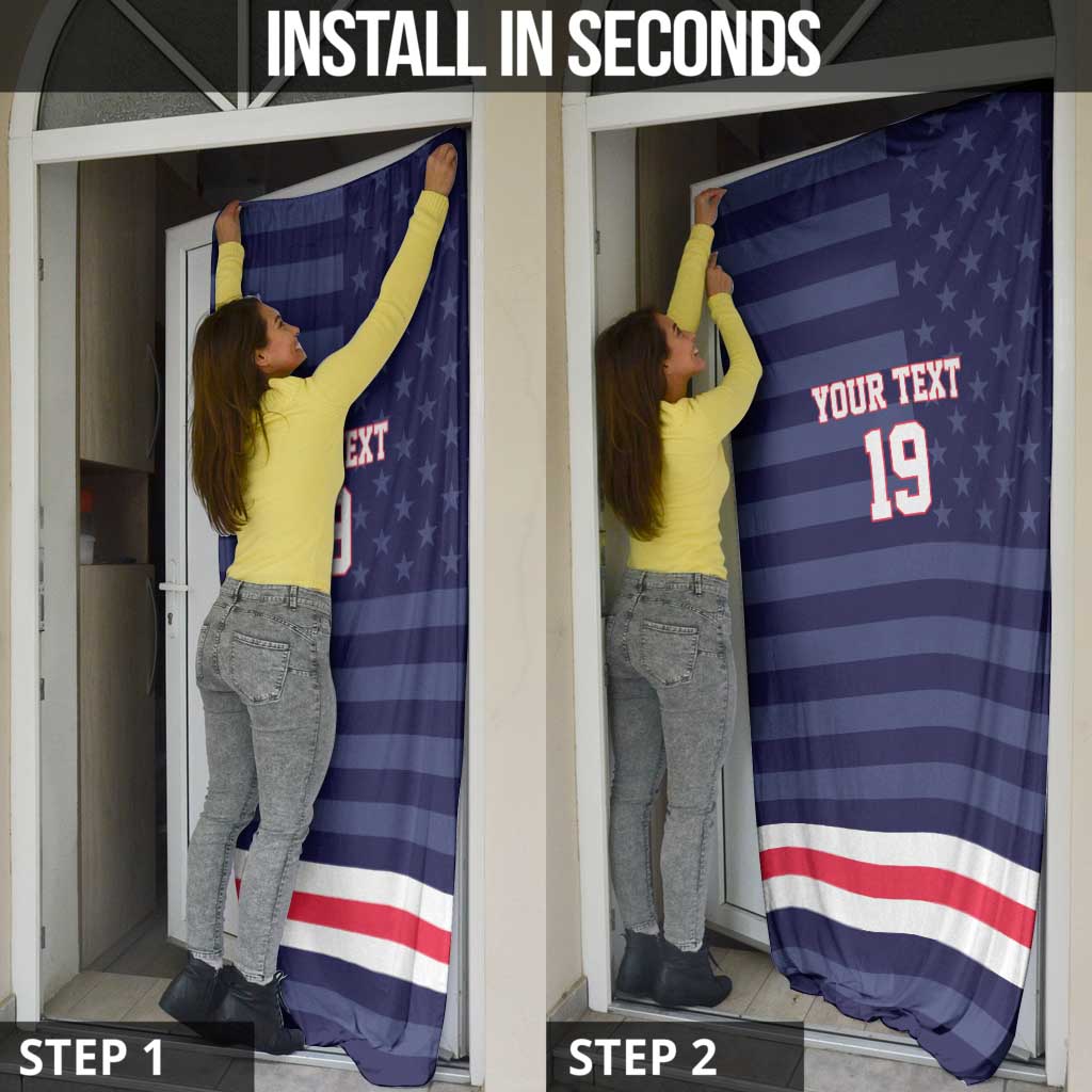Custom USA Ice Hockey Door Cover United States Eagle Mascot Style