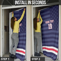 Custom USA Ice Hockey Door Cover United States Eagle Mascot Style