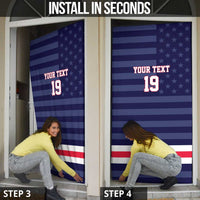 Custom USA Ice Hockey Door Cover United States Eagle Mascot Style