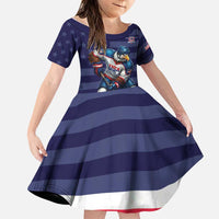 Custom USA Ice Hockey Family Matching Tank Maxi Dress and Hawaiian Shirt United States Eagle Mascot Style