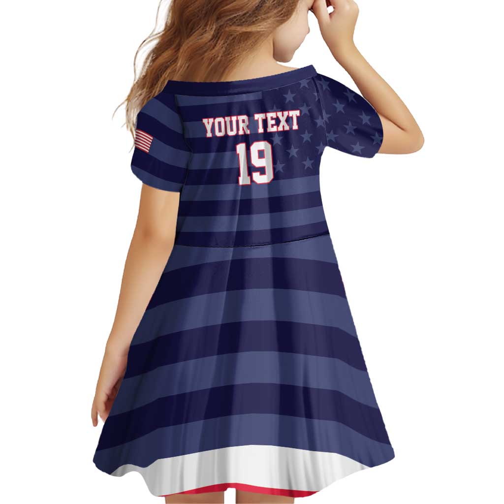 Custom USA Ice Hockey Family Matching Tank Maxi Dress and Hawaiian Shirt United States Eagle Mascot Style