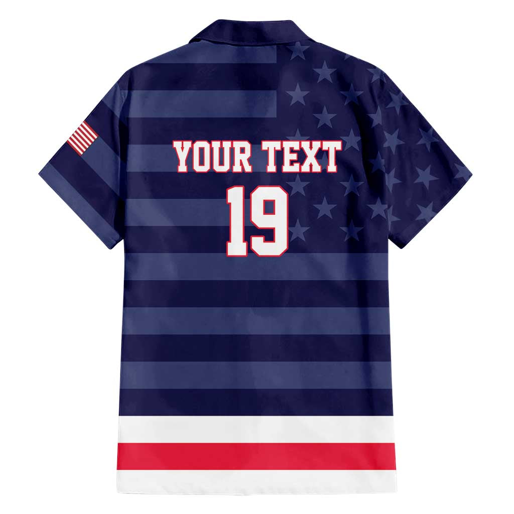 Custom USA Ice Hockey Family Matching Tank Maxi Dress and Hawaiian Shirt United States Eagle Mascot Style