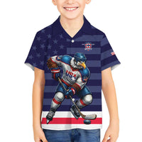 Custom USA Ice Hockey Hawaiian Shirt United States Eagle Mascot Style