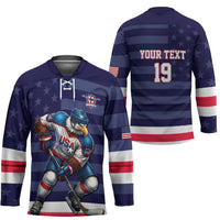 Custom USA Ice Hockey Hockey Jersey United States Eagle Mascot Style