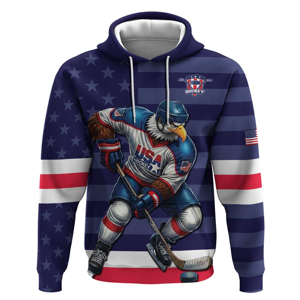 Custom USA Ice Hockey Hoodie United States Eagle Mascot Style