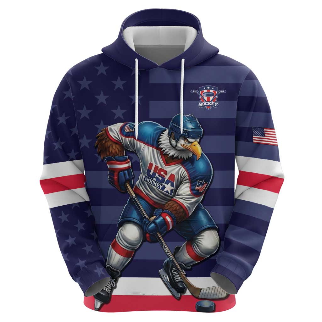 Custom USA Ice Hockey Hoodie United States Eagle Mascot Style