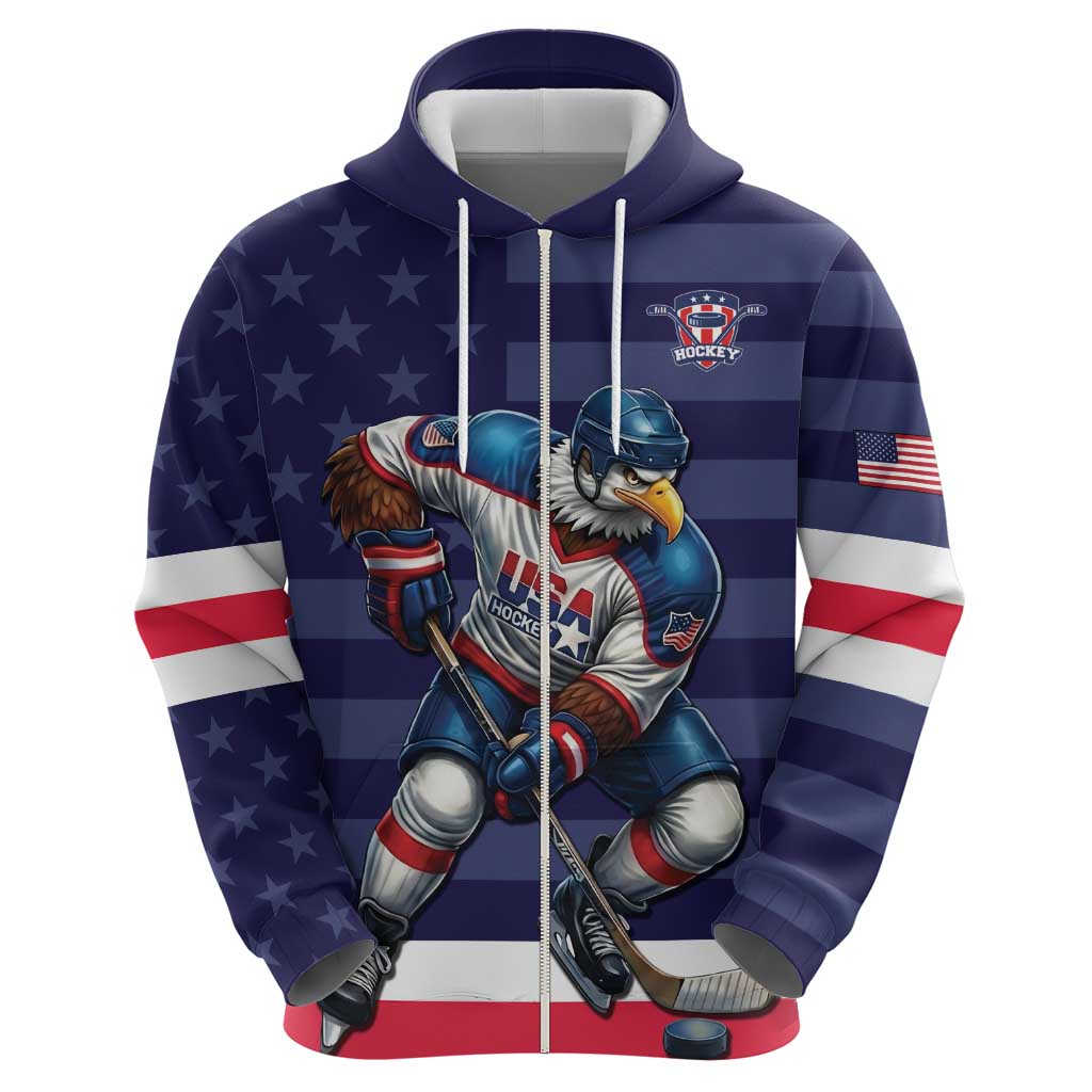 Custom USA Ice Hockey Hoodie United States Eagle Mascot Style