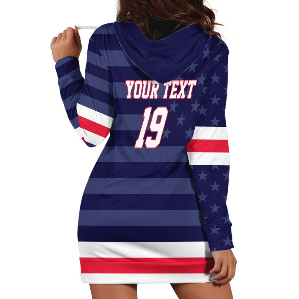 Custom USA Ice Hockey Hoodie Dress United States Eagle Mascot Style