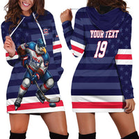 Custom USA Ice Hockey Hoodie Dress United States Eagle Mascot Style