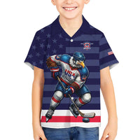 Custom USA Ice Hockey Kid Hawaiian Shirt United States Eagle Mascot Style