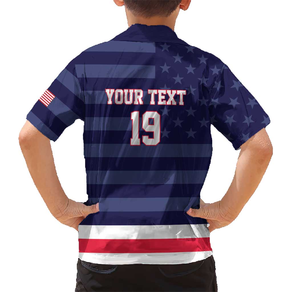Custom USA Ice Hockey Kid Hawaiian Shirt United States Eagle Mascot Style