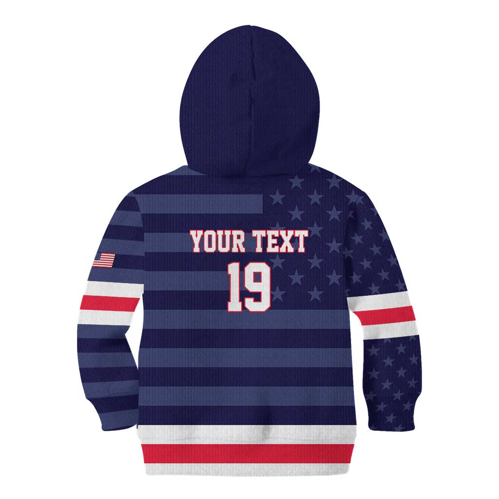 Custom USA Ice Hockey Kid Hoodie United States Eagle Mascot Style