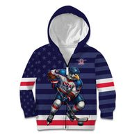 Custom USA Ice Hockey Kid Hoodie United States Eagle Mascot Style