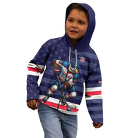 Custom USA Ice Hockey Kid Hoodie United States Eagle Mascot Style