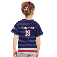 Custom USA Ice Hockey Kid T Shirt United States Eagle Mascot Style