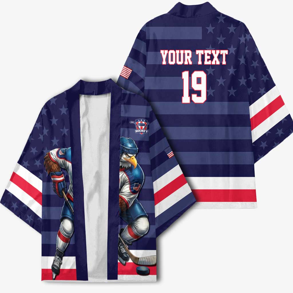 Custom USA Ice Hockey Kimono United States Eagle Mascot Style
