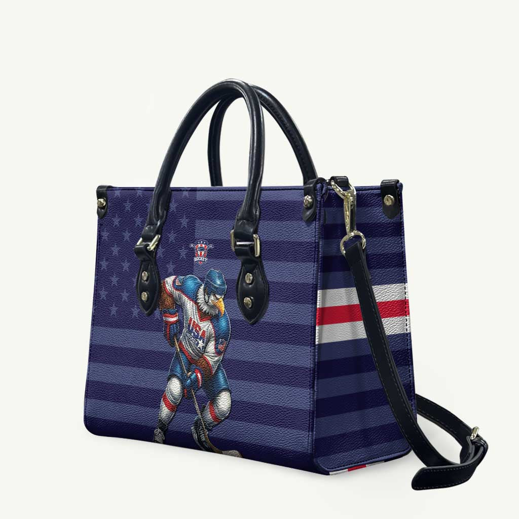 USA Ice Hockey Leather Bag United States Eagle Mascot Style