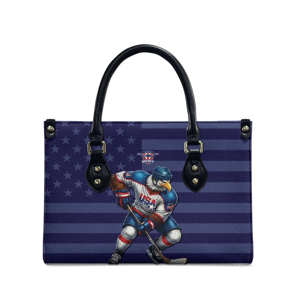 USA Ice Hockey Leather Bag United States Eagle Mascot Style