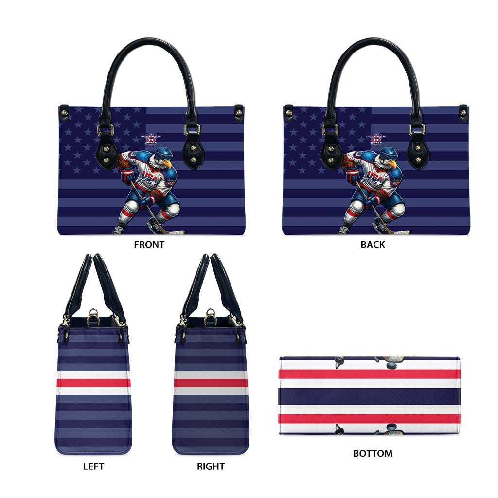 USA Ice Hockey Leather Bag United States Eagle Mascot Style