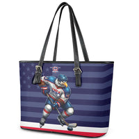 USA Ice Hockey Leather Tote Bag United States Eagle Mascot Style