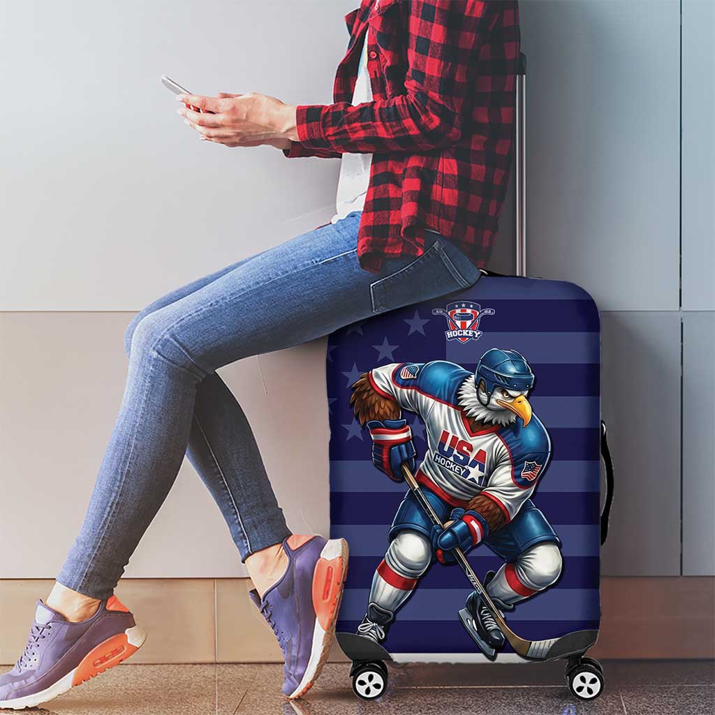 USA Ice Hockey Luggage Cover United States Eagle Mascot Style