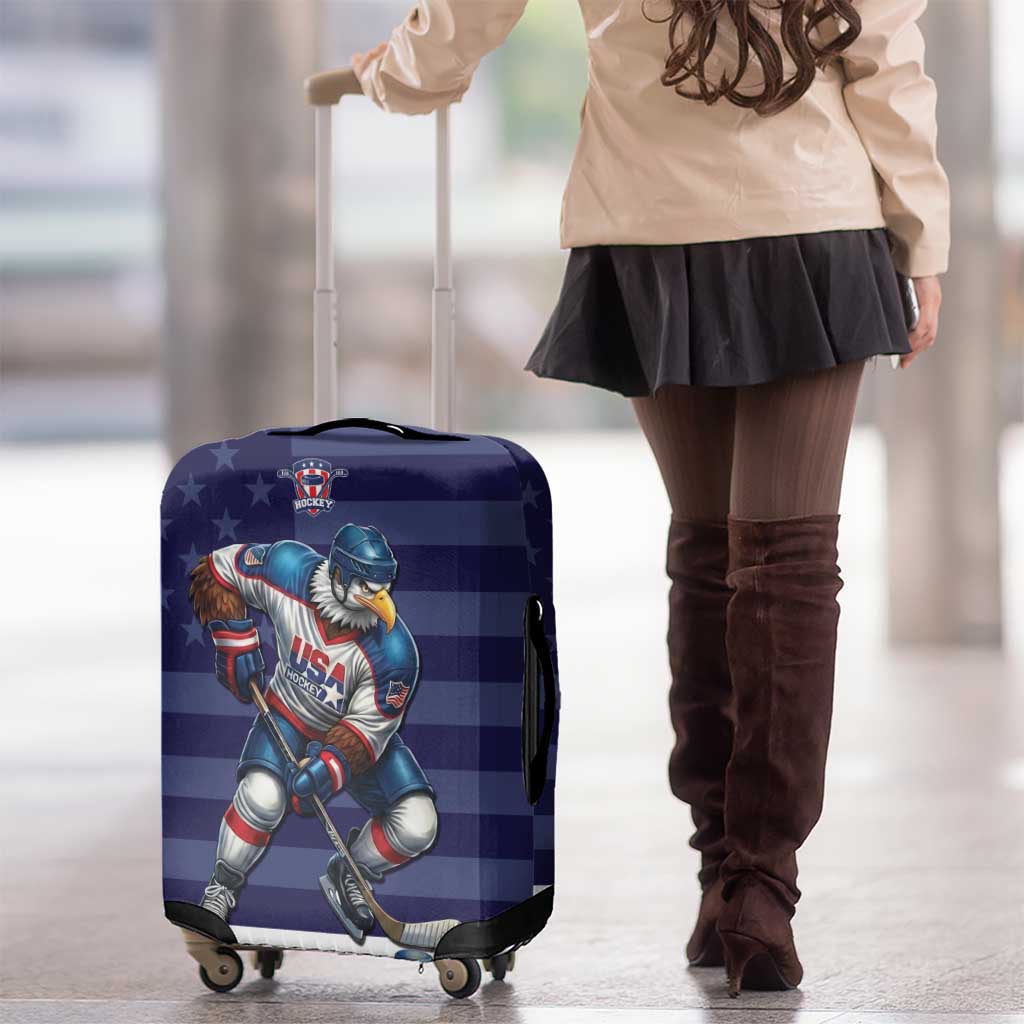 USA Ice Hockey Luggage Cover United States Eagle Mascot Style