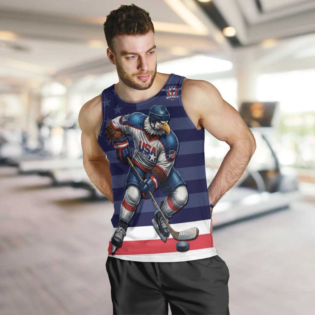 Custom USA Ice Hockey Men Tank Top United States Eagle Mascot Style