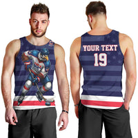 Custom USA Ice Hockey Men Tank Top United States Eagle Mascot Style