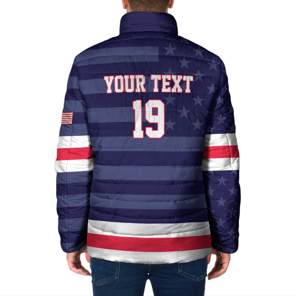 Custom USA Ice Hockey Padded Jacket United States Eagle Mascot Style