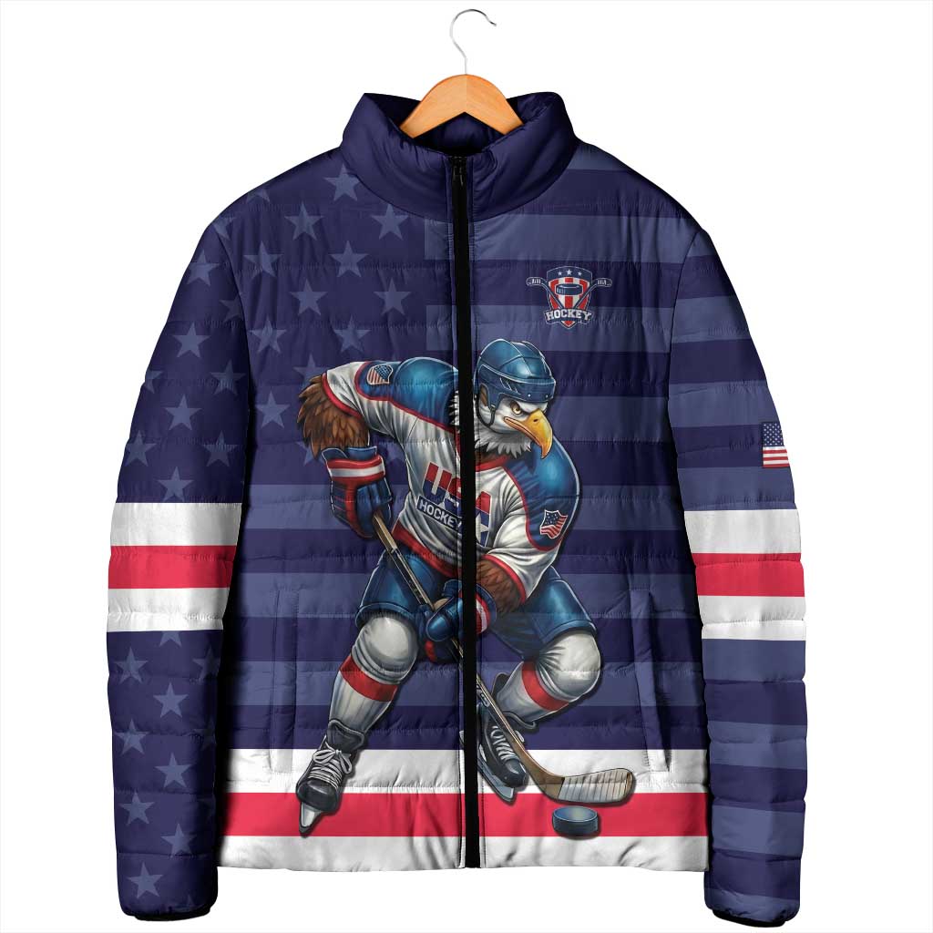 Custom USA Ice Hockey Padded Jacket United States Eagle Mascot Style