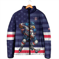 Custom USA Ice Hockey Padded Jacket United States Eagle Mascot Style