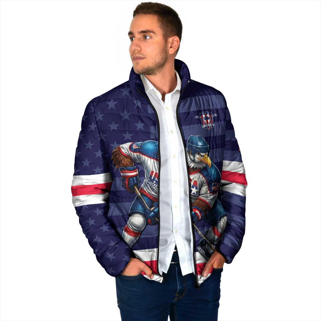 Custom USA Ice Hockey Padded Jacket United States Eagle Mascot Style