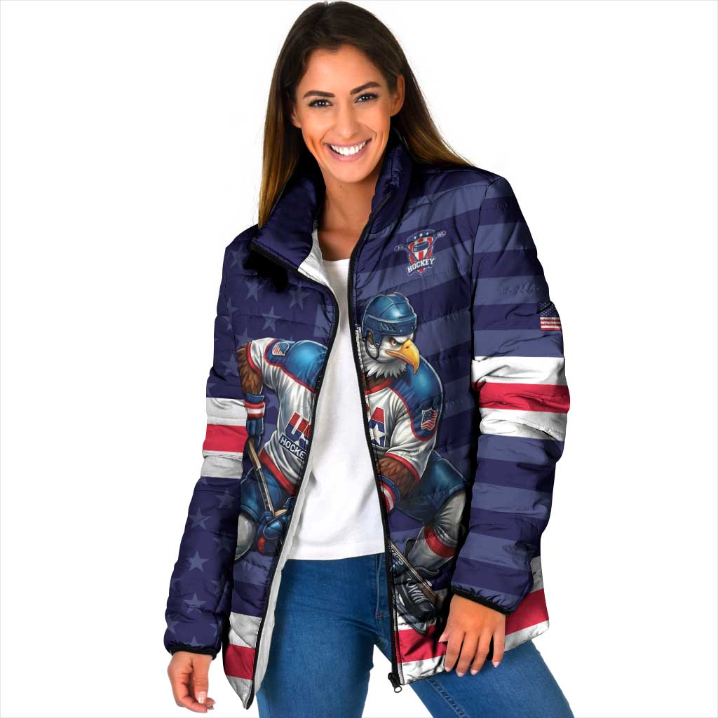 Custom USA Ice Hockey Padded Jacket United States Eagle Mascot Style