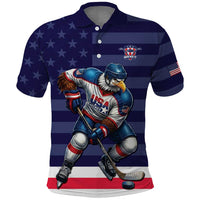 Custom USA Ice Hockey Polo Shirt United States Eagle Mascot Style