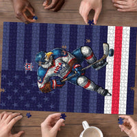 USA Ice Hockey Puzzle United States Eagle Mascot Style